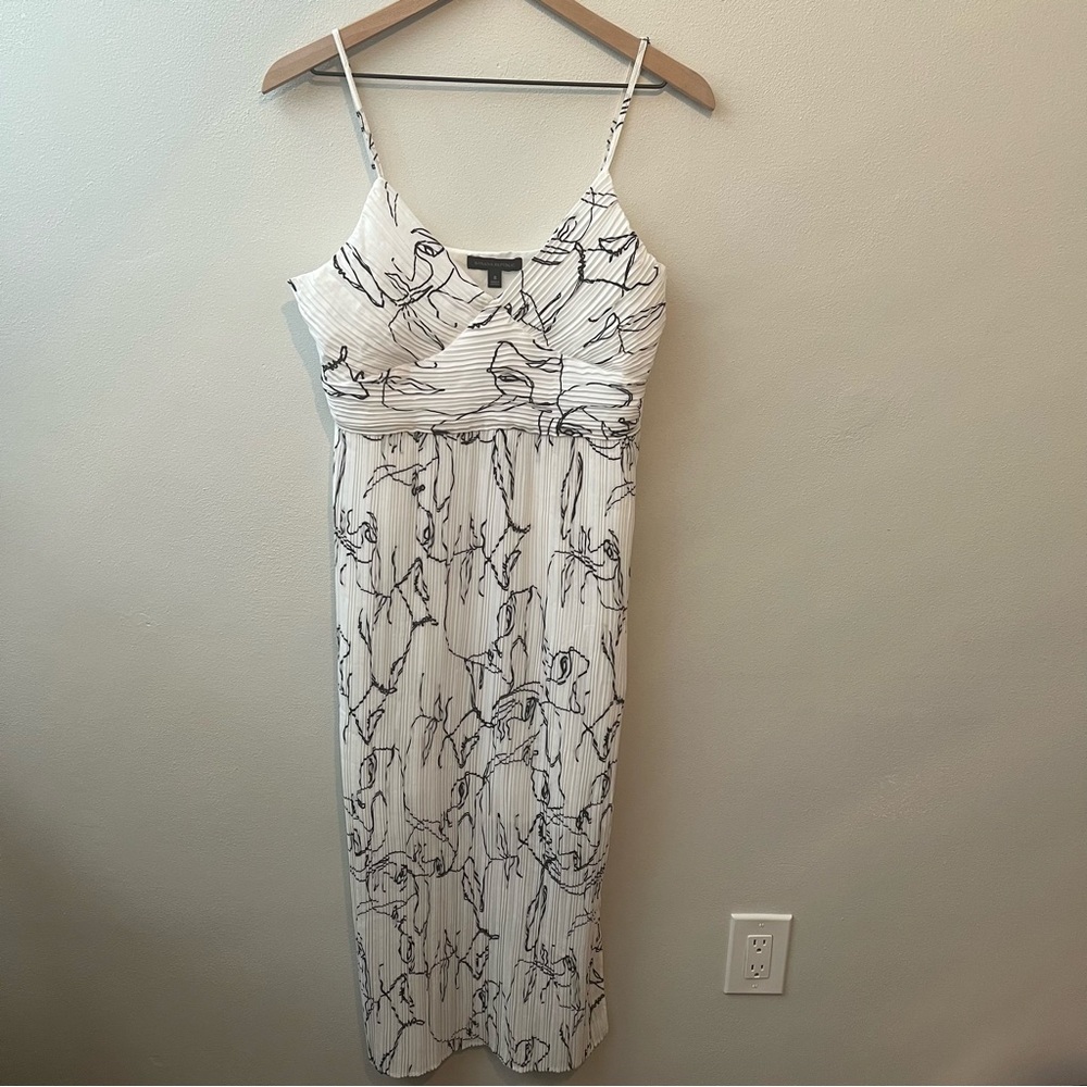 Banana Republic PRINT PLISSÉ MIDI DRESS Sz 8 NWT - Picture 7 of 7
